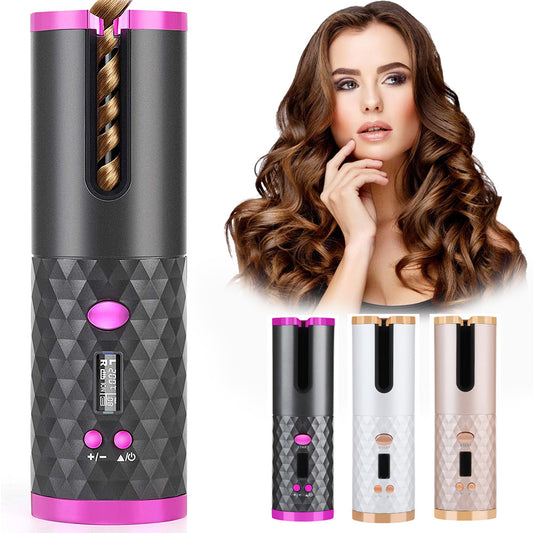 Rechargeable Automatic Hair Curler, LCD Display Ceramic. - lataralimited