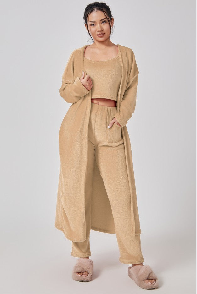 Cozy Pajama 3 Piece Lounge Senge set, Women Winter Dress. - lataralimited