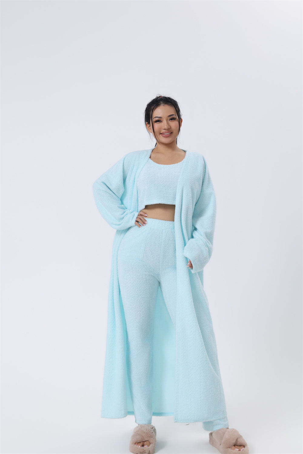 Cozy Pajama 3 Piece Lounge Senge set, Women Winter Dress. - lataralimited